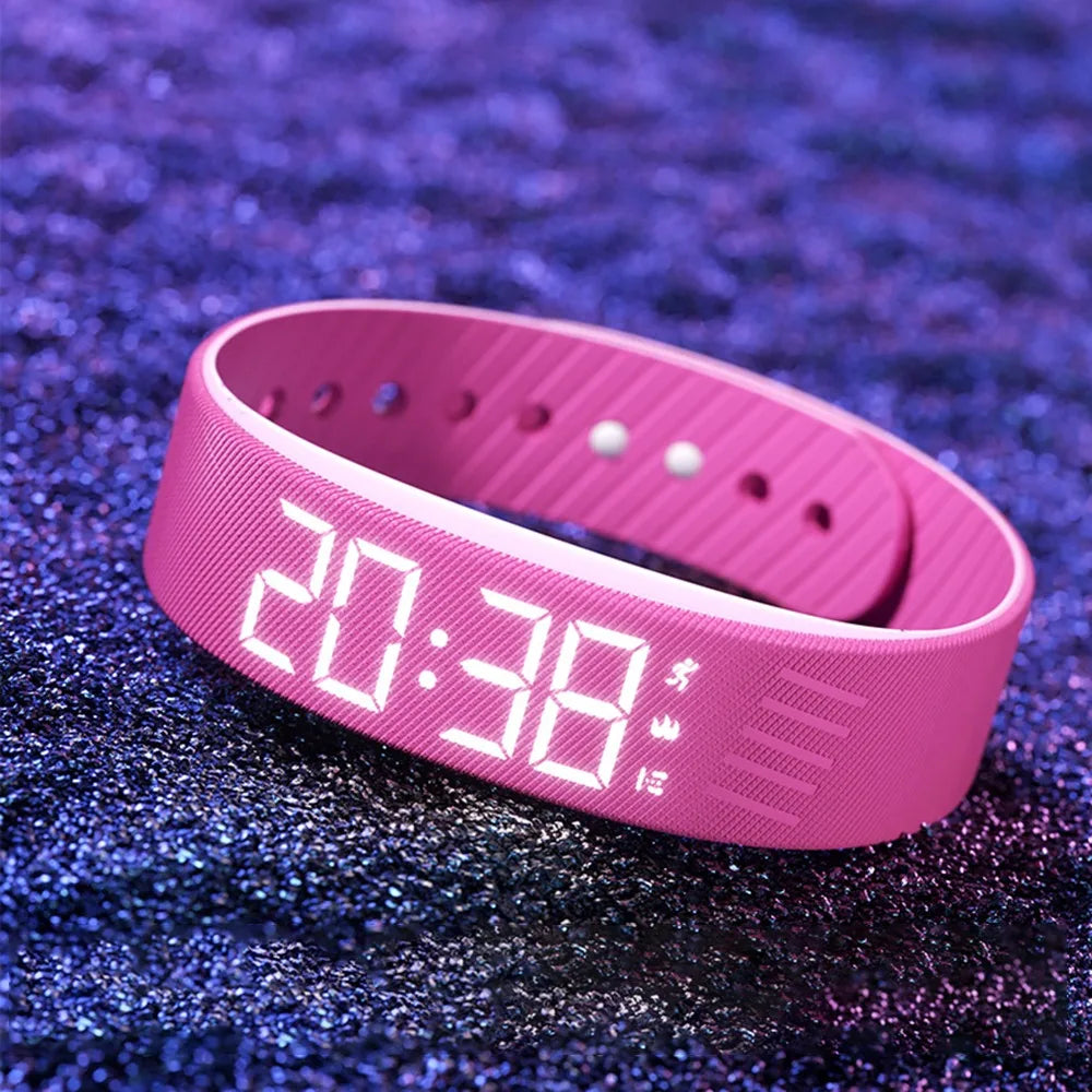 WristWake silent vibrating alarm band in Rose Red