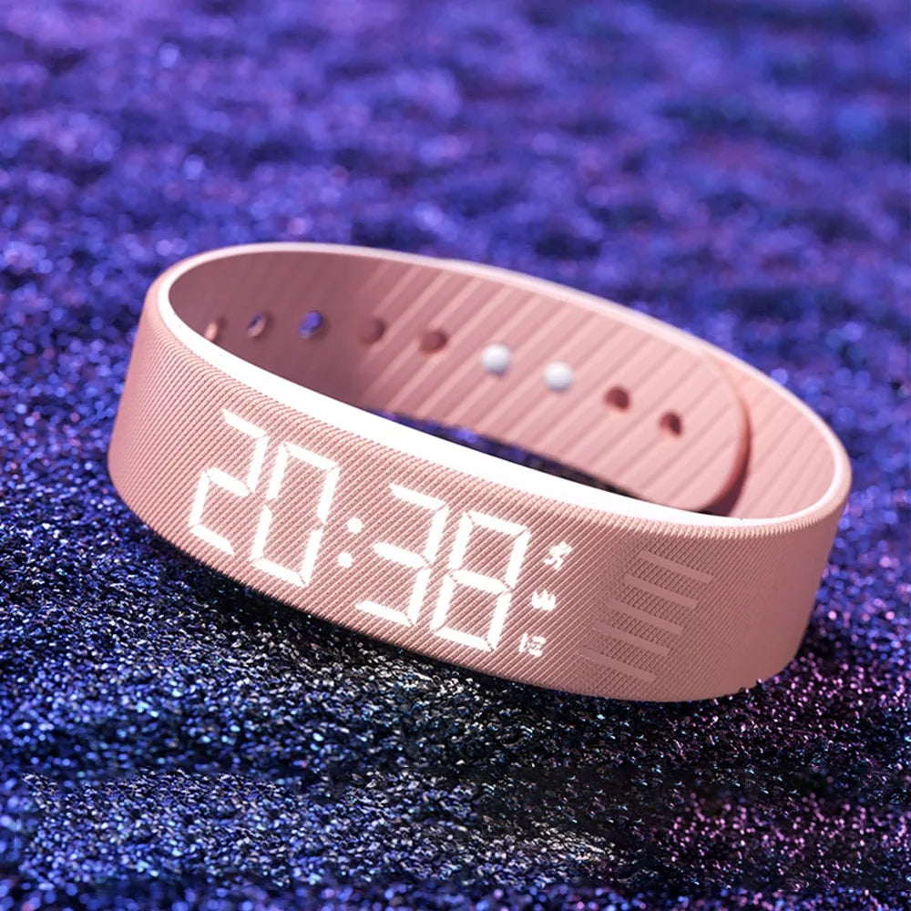 WristWake silent vibrating alarm band in Pink