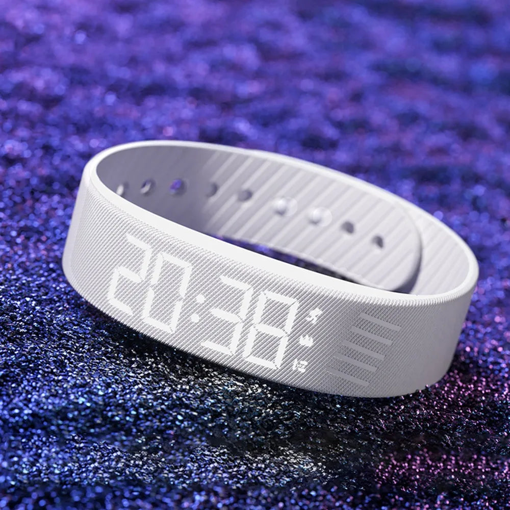 WristWake silent vibrating alarm band in White